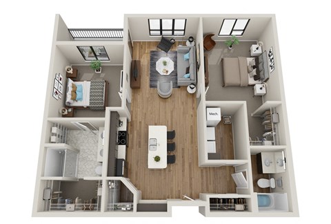 C1 Floor Plan at EagleRidge Plaza Residences, Fargo, 58104